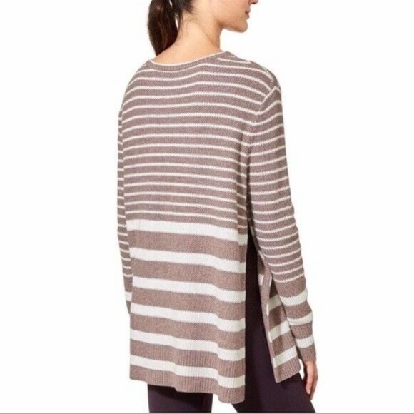 Athleta Kennewick Stripe Merino Wool Sweater Tan Women’s XXS - Picture 2 of 7